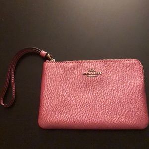 Pink coach wristlet